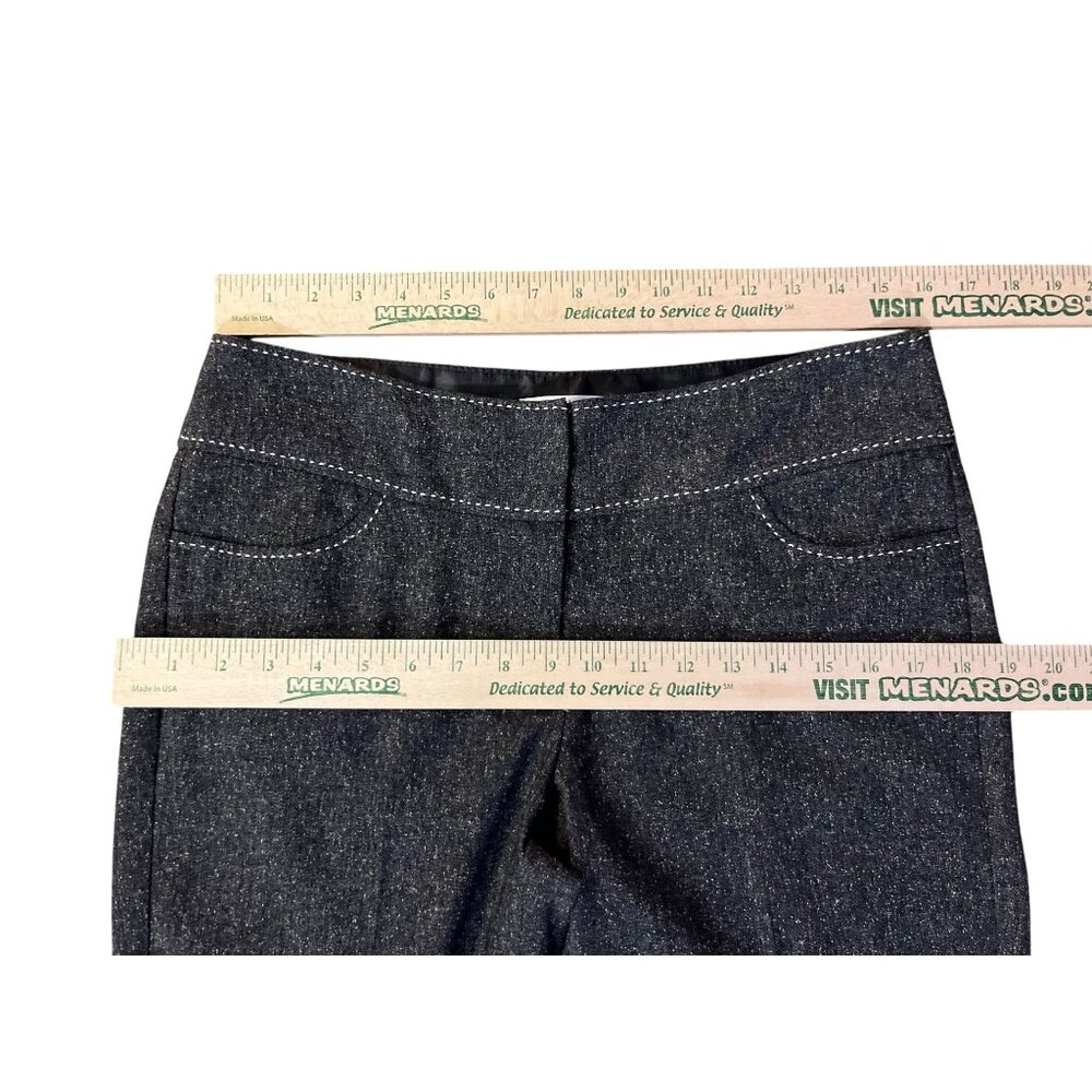White House Black Market Womens 8 Used Black Gray Tweed Capri Pants - Picture 9 of 14